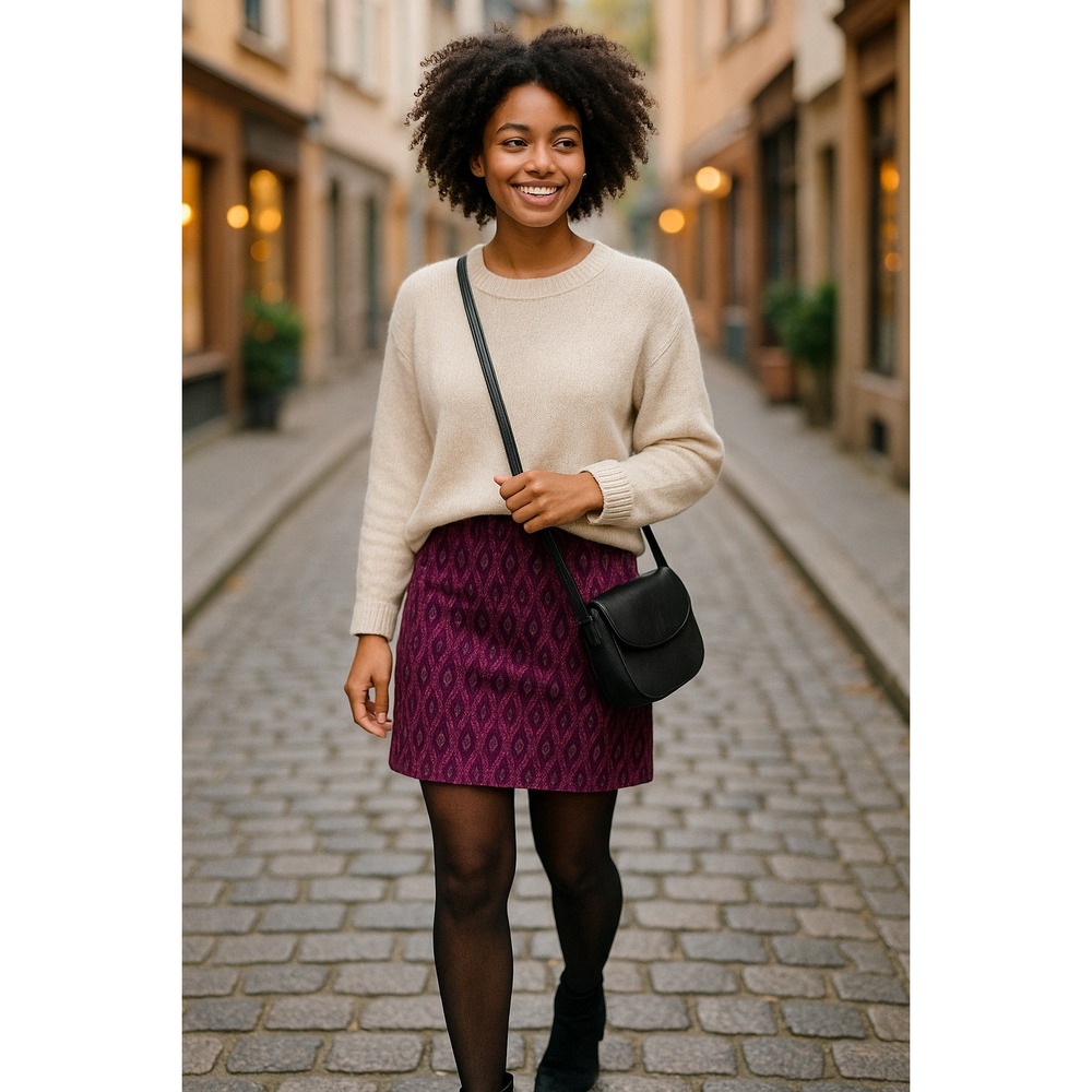 FatFace Jennie Ikat Purple Patterned Mini Skirt – Size 10